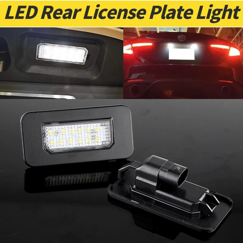 

2 шт. без ошибок светодиодный светильник номерного знака для Alfa Romeo Giulia 2016-2022 номерная лампа для Alfa Romeo Stelvio 2017-2022 OEM # 50550396