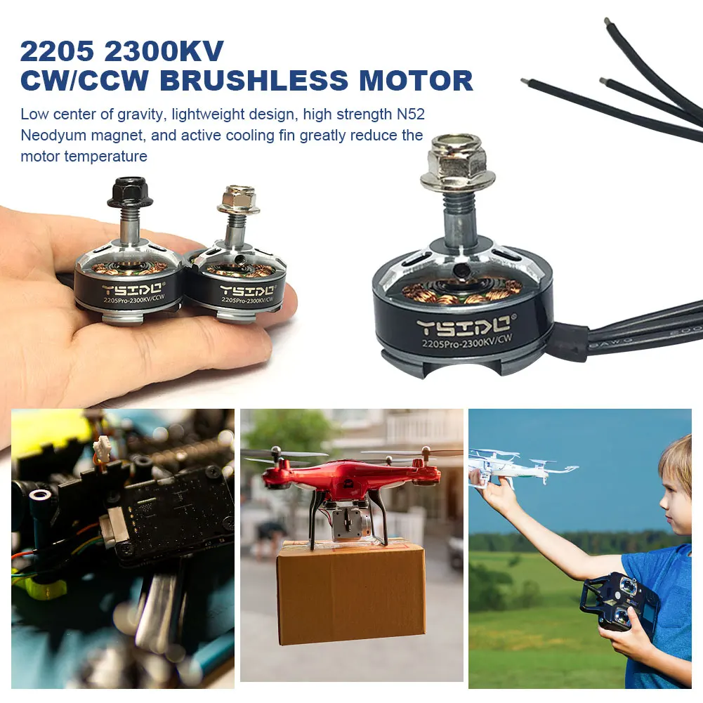 

2300KV High Power Motor Spare Parts CW/CCW High Power RC Brushless Motor Replacement Accessories for RC FPV Drone Supplies Tool