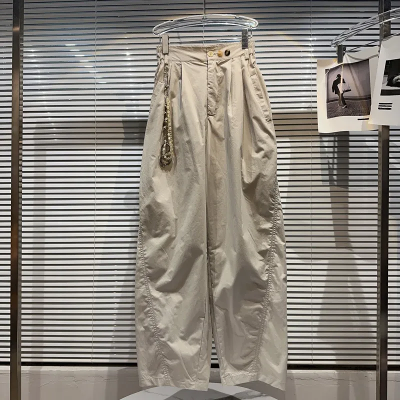 

PREPOMP 2023 Summer New Arrival Beadings Chain Loose Casual Trousers Women Cargo Pants GK942