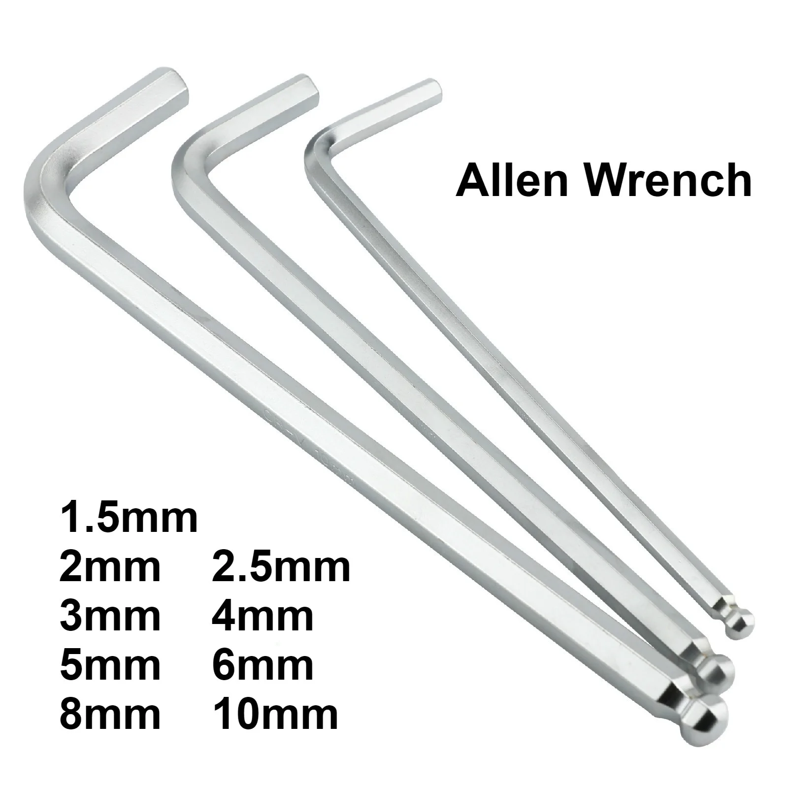 Professional Allen Wrench 1.5mm 2mm 2.5mm 3mm 4mm 5mm 6mm 8mm 10mm is available