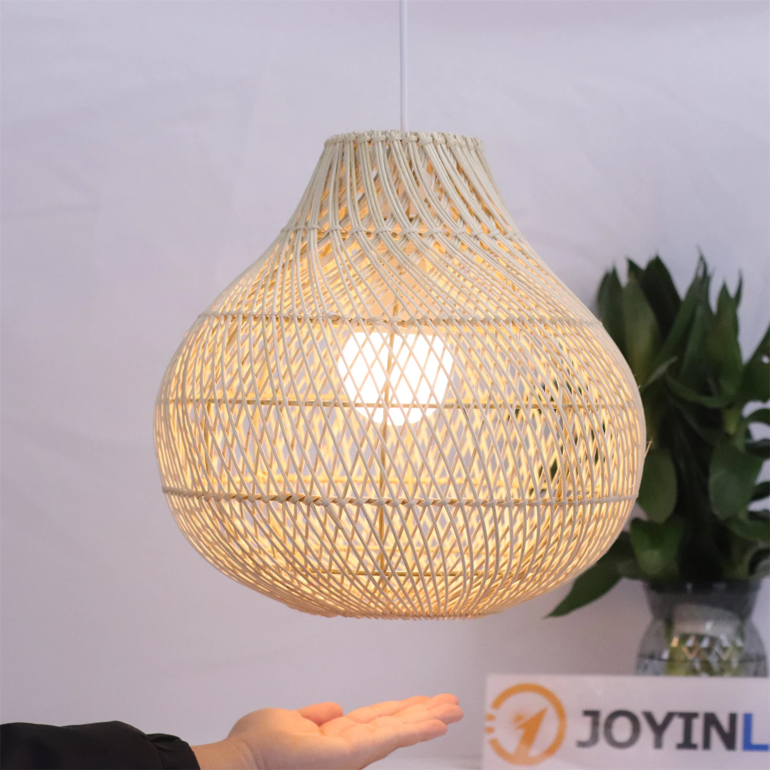 Фото Потолочный светильник JOYINLED в стиле ретро из ротанга, ручной работы, подвесной светильник в китайском стиле, люстра для лофта, освещение для кухни, для столовой №2