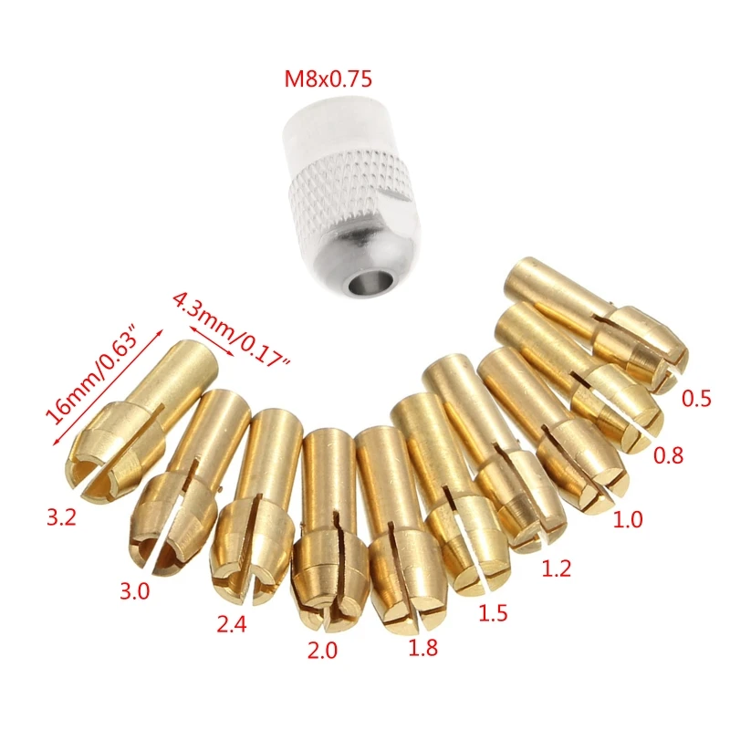 Латунные сверлильные патроны для вращающегося инструмента 0 5-3 2 мм 367D 10 шт