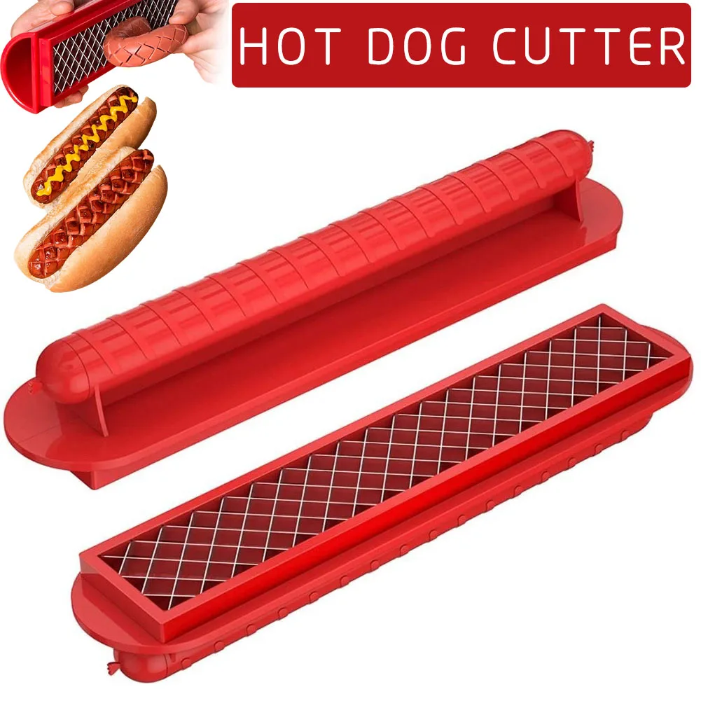 

Reusable Hot Dog Cutter Multipurpose Durable Sausage Slicer Easy Operation Barbecue Accessories for Home Kitchen GRSA889