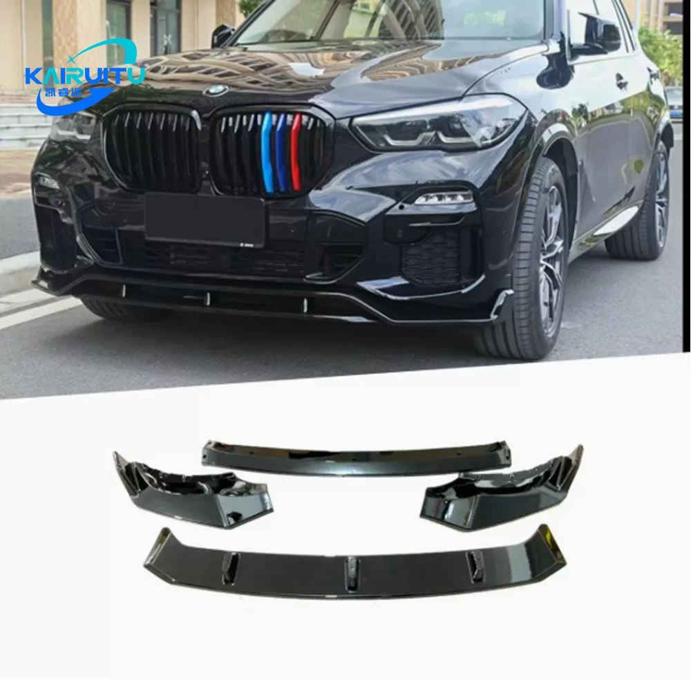 Фото 20-23 X5 G05 Black Edition Передняя губа/передний спойлер — глянцевая черная водная печать, 4 секции №2