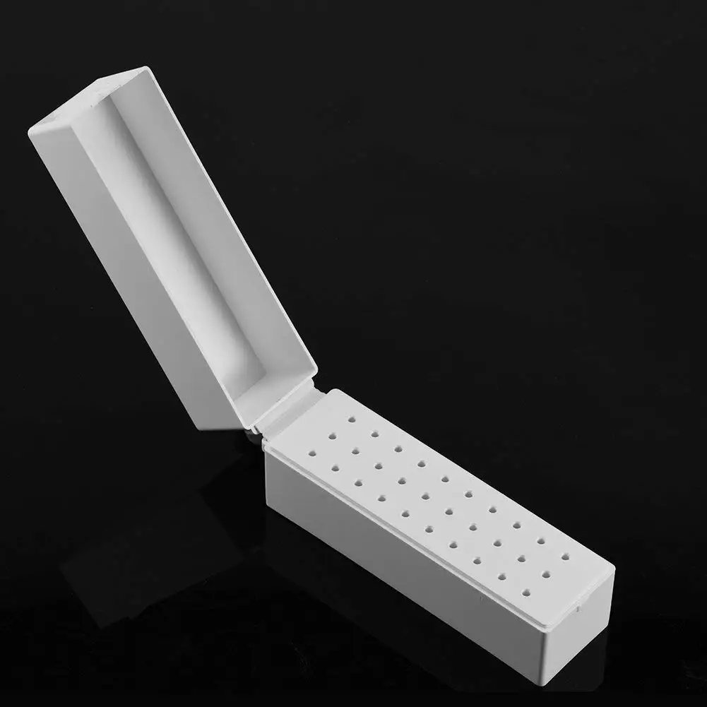 

Nail Drill Bits Holder Organizer, 30 Holes Nail Art Drill Grinding Head Bit Display Storage Box Rack Manicure Tool