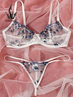 mulherelfo sensual lingerie set womens floral embroidery brassiere exotic transparent bra panties sets sexy underwear outfits