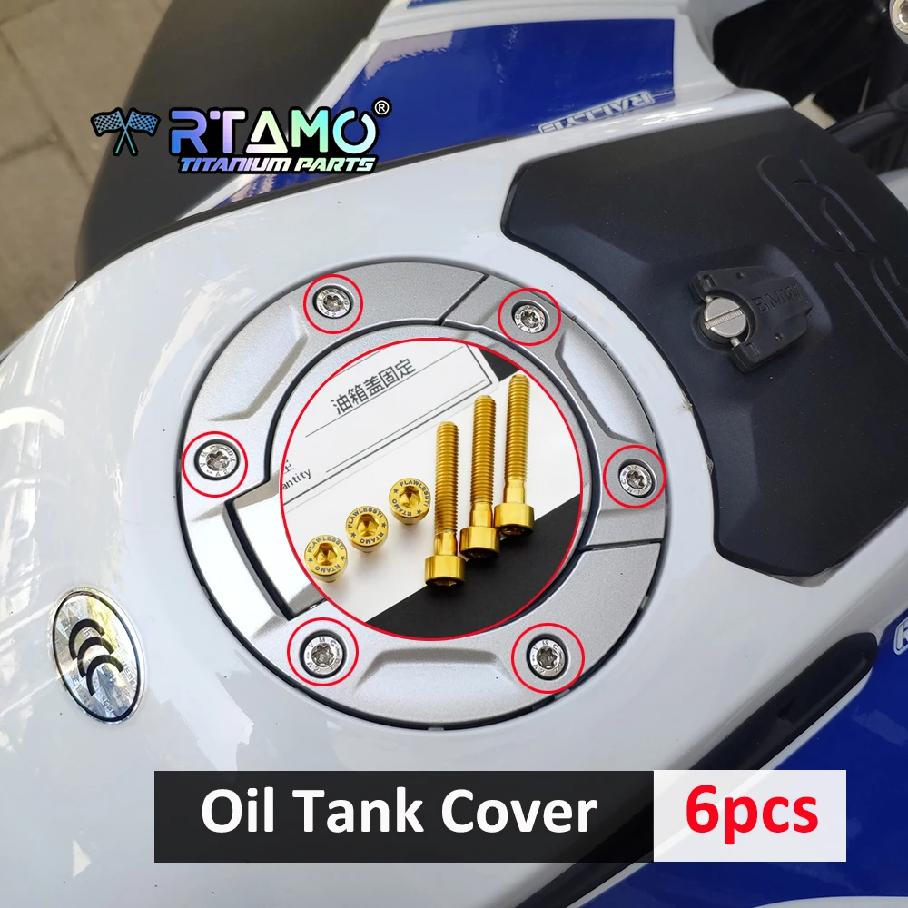 

RTAMO Титановый болт Gr5, крышка масляного бака, суппорт переднего крыла, тормозной диск, пластина из АБС-пластика, подходит для BMW R1250GS Waterbird
