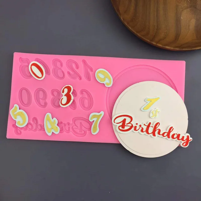 

С днем рождения, сахарная Поворотная форма из силикагеля, искусственная шоколадная форма, инструмент