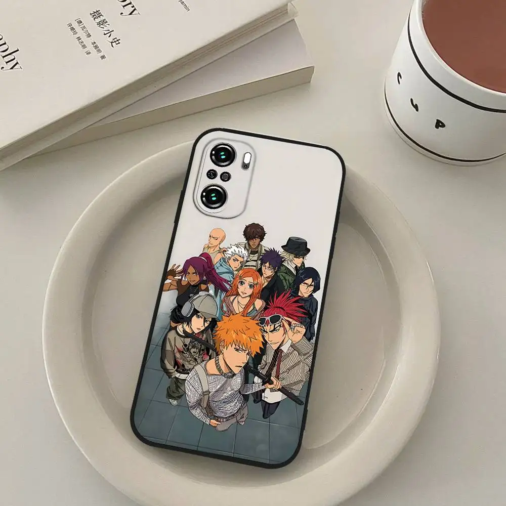 Фото Чехол для телефона с изображением аниме B-BLEACH для Xiaomi 11 12 Redmi Note 11 5G 8T 9A 9 10T Note 8 9 12SUltra, противоударный, тонкий, черный, чехол №5