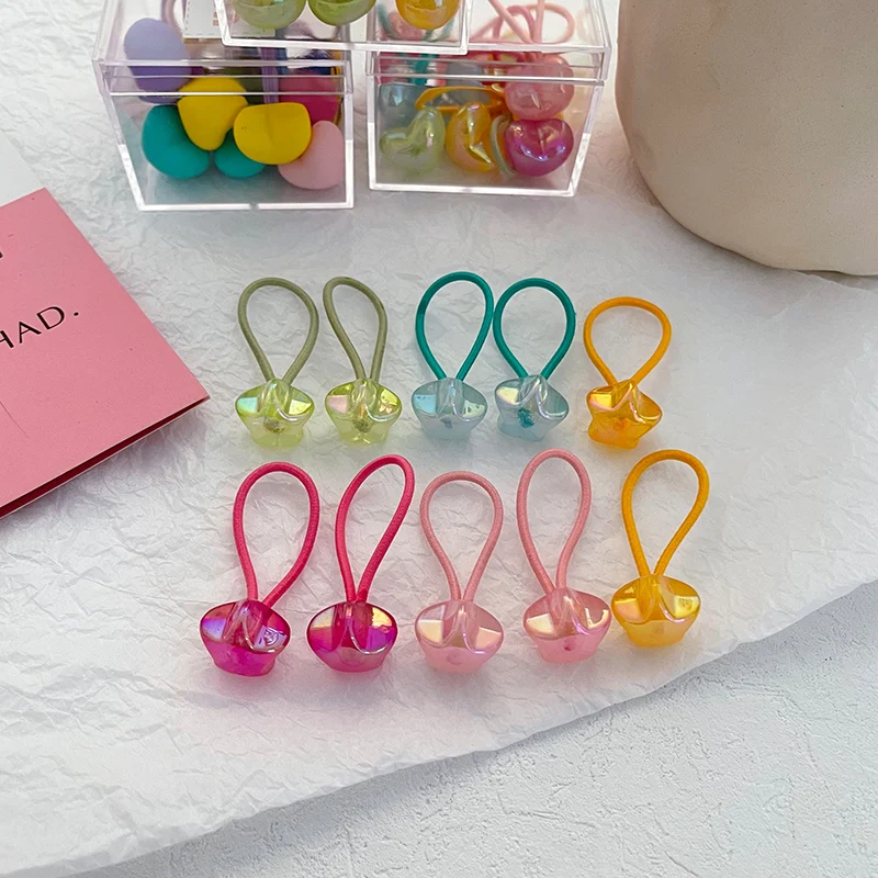 10 шт./корт. Милое мультяшное кольцо для волос милые эластичные резинки девочек в
