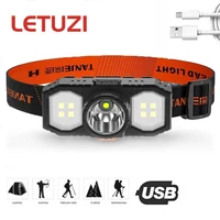 led powerful headlamp usb rechargeable super bright torch outdoor camping fishing portable lantern 18650 battery head lamp