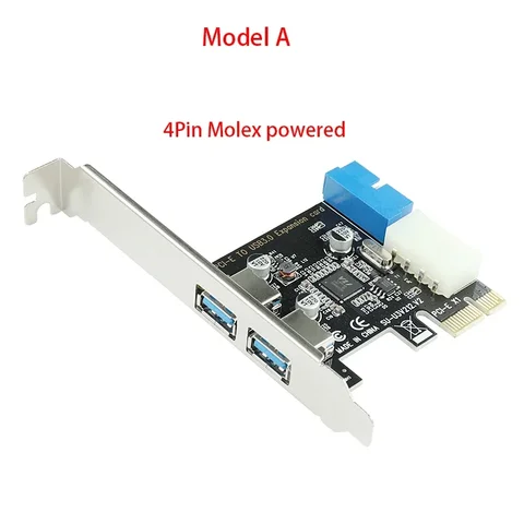 Адаптер для карты расширения USB 3,0 PCI-E, 2 порта USB, концентратор, внутренний 19-контактный 19-контактный разъем, USB 3 на карту адаптера PCIE PCI express