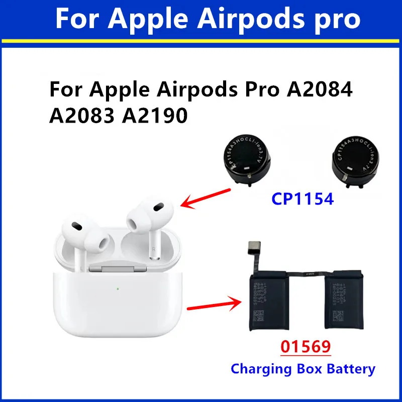 Фото Аккумулятор CP1154 для Apple AirPods Pro A2084 A2083 A2190, перезаряжаемая литий-ионная батарея, сменный элемент для ремонта наушников, комплект запасных частей №2