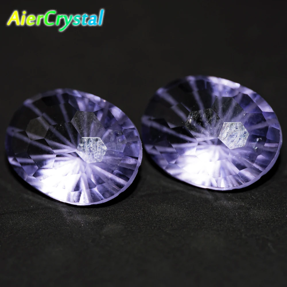 

Natural Fireworks Cut Gemstone 8MM High-quality Amethyst Ring Face Necklace Jewelry DIY Making Loose Diamond Purple Gemstone