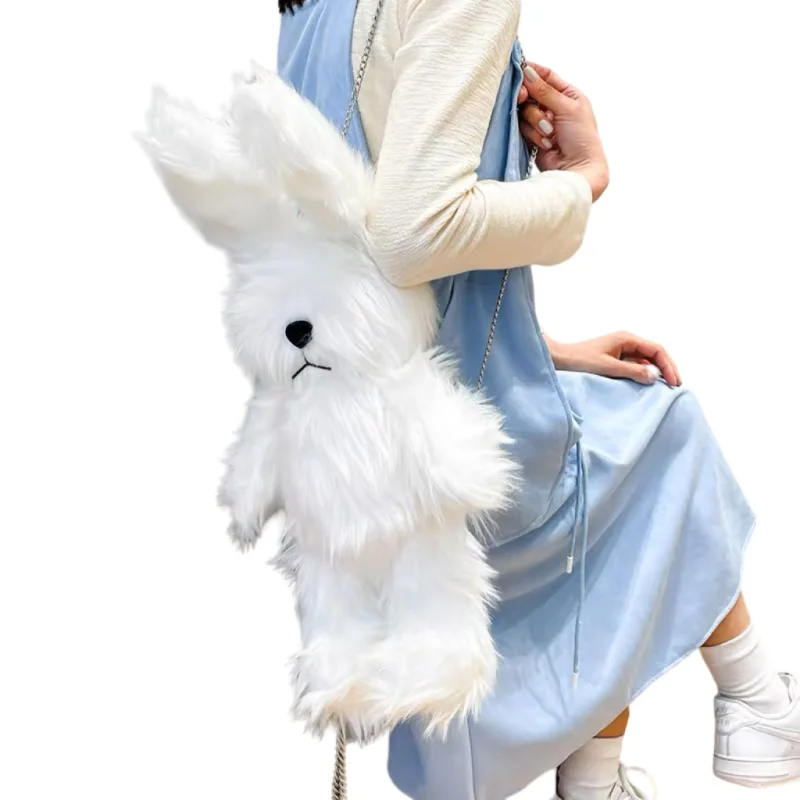 Длинный плюшевый рюкзак 50 см Модный Красочный с длинными волосами в виде