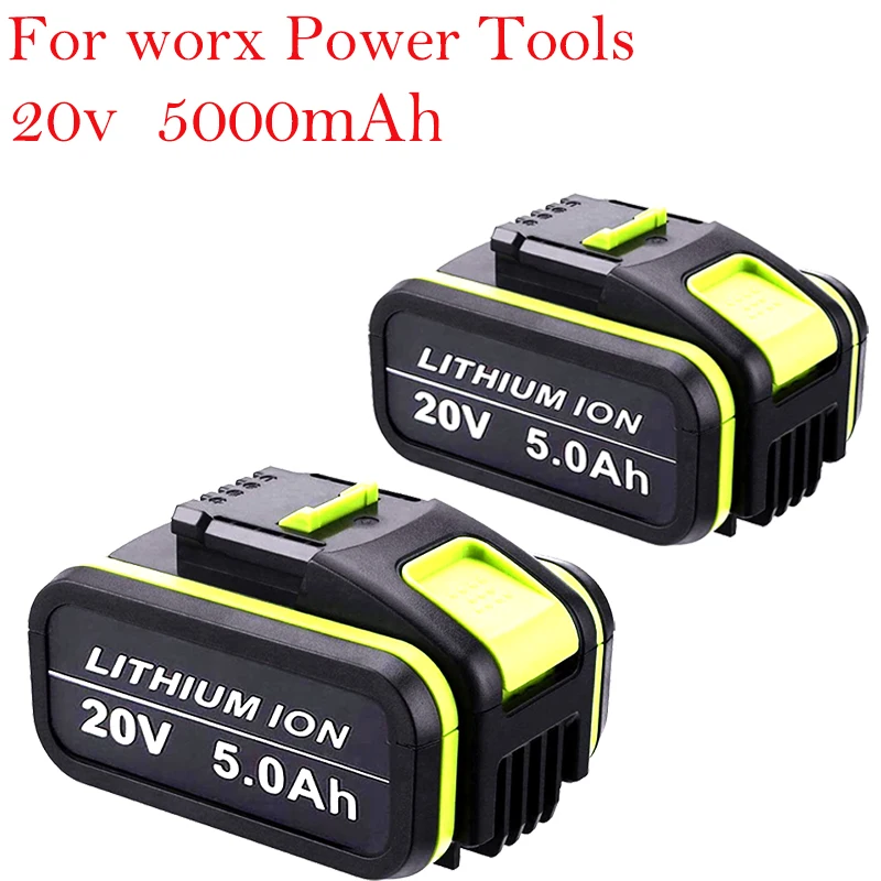 

5.0/6/9 Ah 20V Lithium-ion Replacement Battery for Worx WA3551 WA 3551.1 WA3553 WA3641 WG629E WG546E WU268 for Worx Power Tools