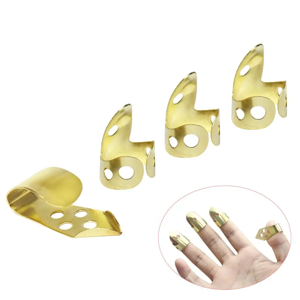 

4pcs / Set Adjustable Metal Finger Nail Banjo Ukulele Guitar Media