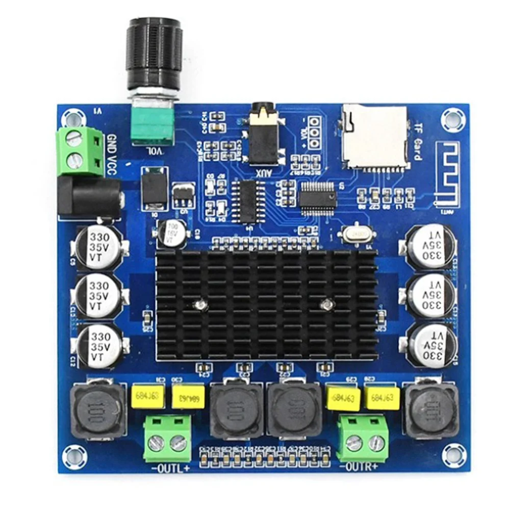 

Цифровой усилитель мощности Xh-A314 Bluetooth 5,0 Tpa3116 50 Вт + 50 Вт, плата, стерео аудио Amp модуль, поддержка Tf карты