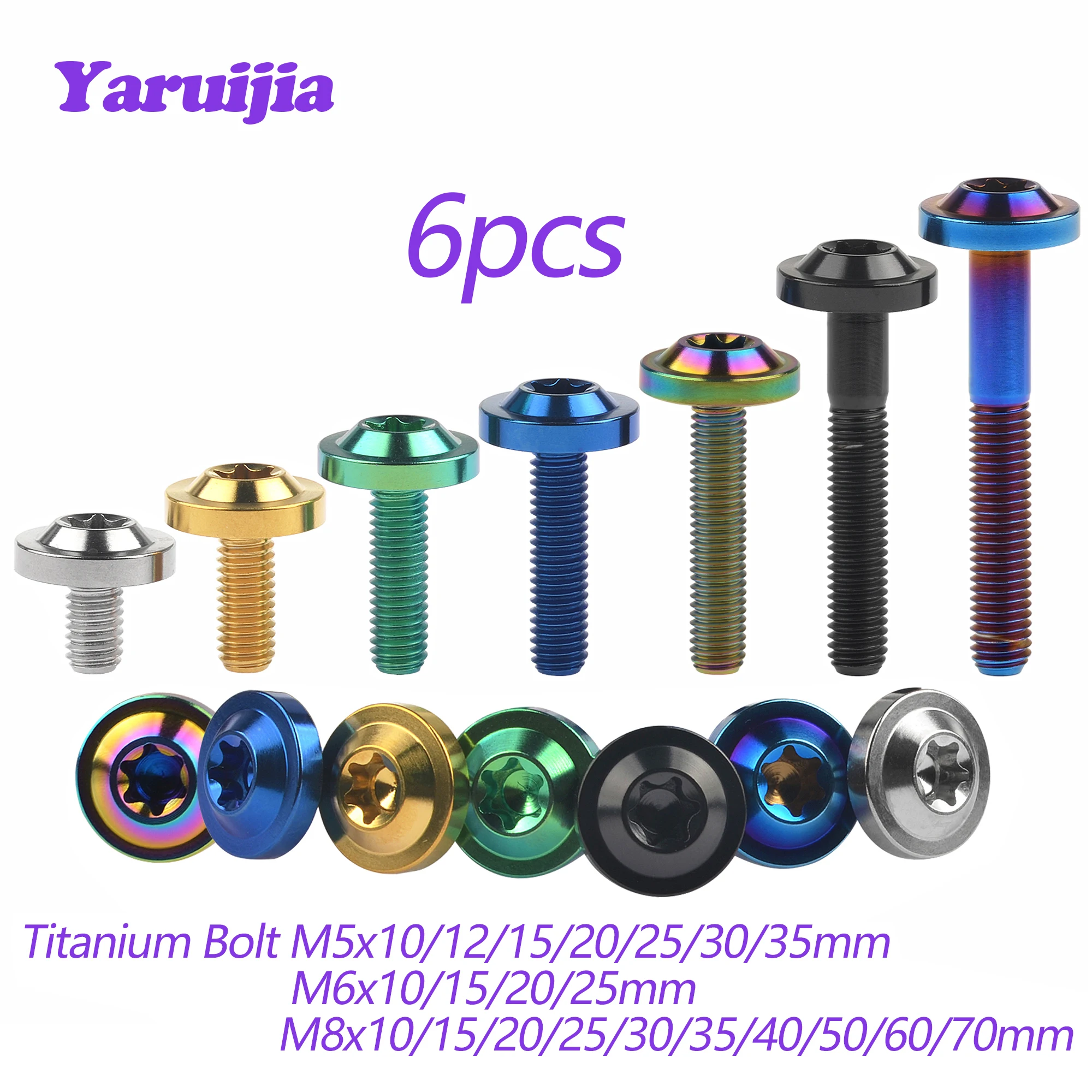 Титановые болты Yaruijia M5/M6/M8x10 ~ 70, винты с звездообразной головкой, используются для лобового стекла/тепловой защиты/модификации мотоцикла Титановые болты Yaruijia M5/M6/M8x10 ~ 70, винты с звездообразной головкой, используются для лобового стекла/тепловой защиты/модификации мотоцикла