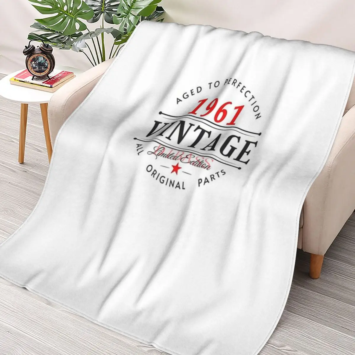 

Винтажное фланелевое одеяло с 3D принтом, Рожденный в 1961 году