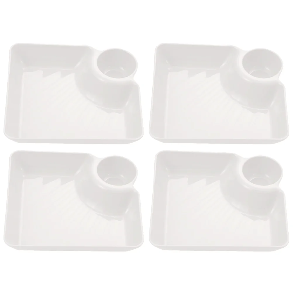 

4 Pcs Salad Plates Cereal Plate Dessert Trays Dipping Sashimi Platter Veggie Tray Dumpling Tray Dumplings Dessert Plate