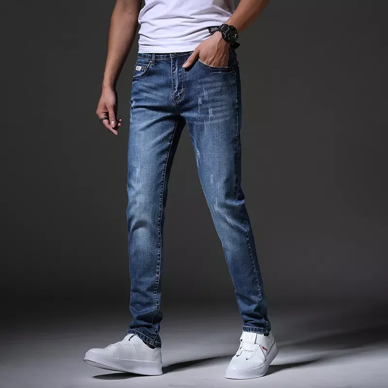 2022New Fashion Men's Jeans Light Color Stretch Jeans Casual Straight Slim Fit Multicolor Skinny Jeans Men Cotton Denim Trou