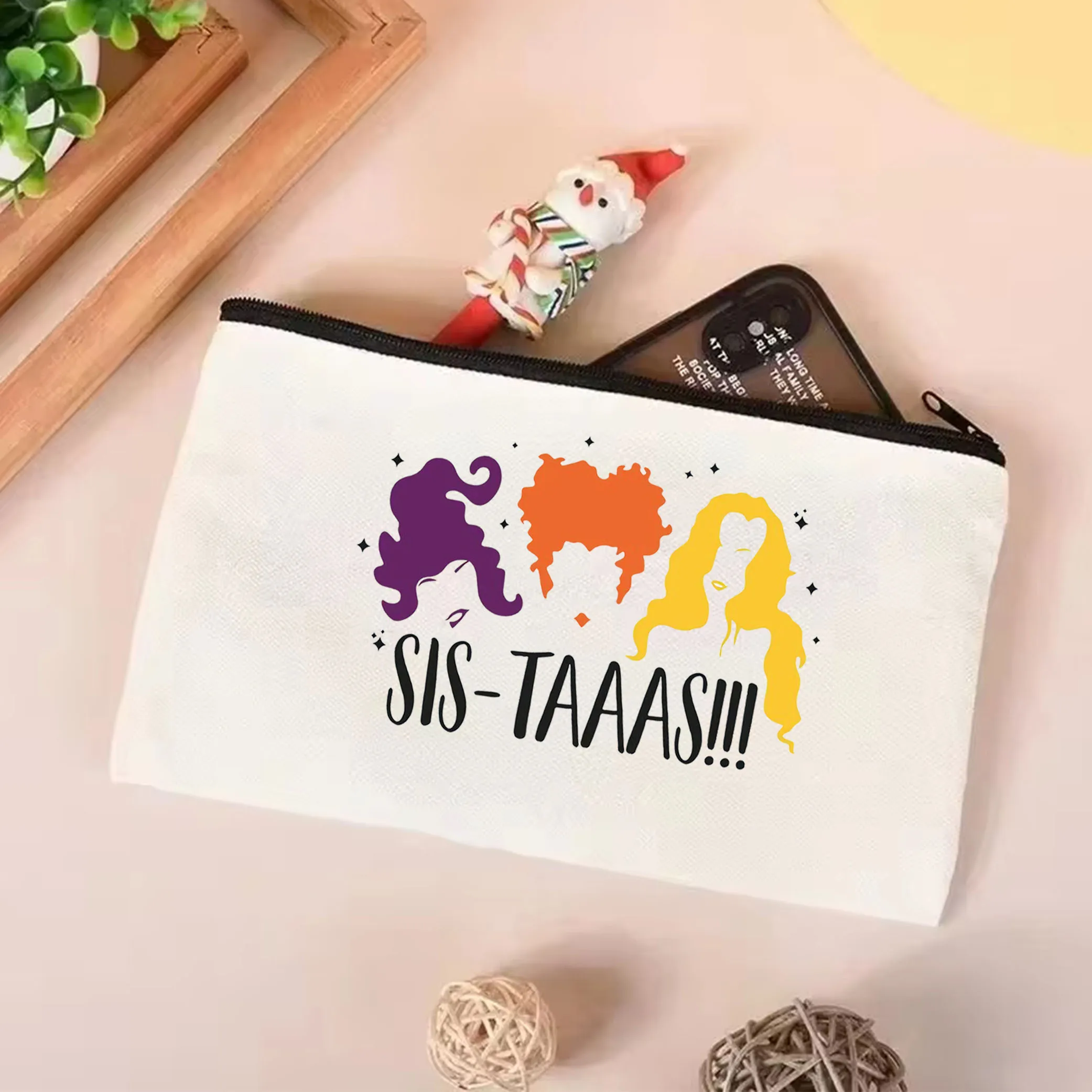 Холщовая Сумка-тоут Hocus Pocus Sistaaas для Хэллоуина женская модная сумка-тоут сестер