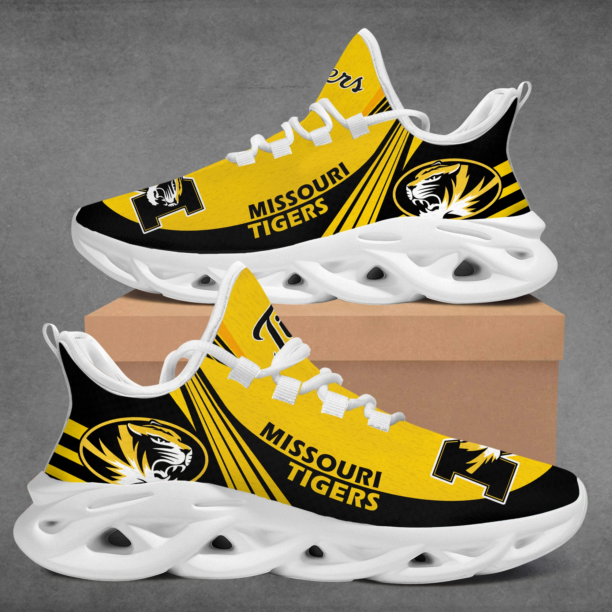 

Art Custom College Missouri Tigers Men Women Mesh Max Soul Sport Sneaker Shoes