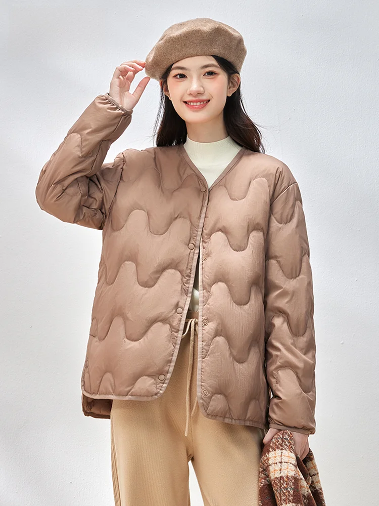 Женский легкий пуховик Snow Flng новая зимняя короткая куртка с подкладкой и круглым