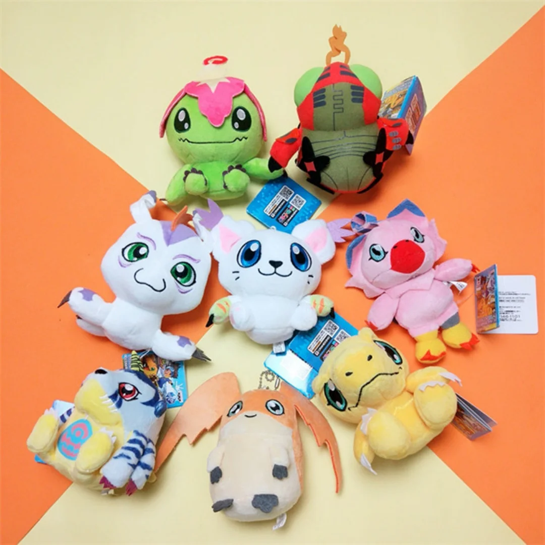 Фото Плюшевый брелок-подвеска с персонажами аниме Digimon: Тейлмон, Купимон, Гомамон, Габумон, Агумон, Палмон, с цепочкой из бусин №2