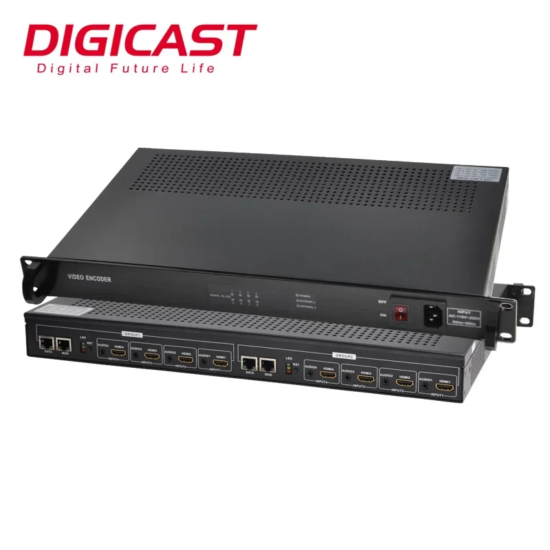 Цифровое ТВ DIGICAST 8 портов HD кодировщик потоковой передачи H.265 1U