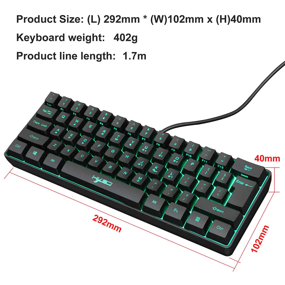 

V700 Wired Keyboard 61 Keys Gaming Keypad RGB Keyboard Backlit keyboard For Gamers Keyboards Game Wired Keyboards For Pc Laptop
