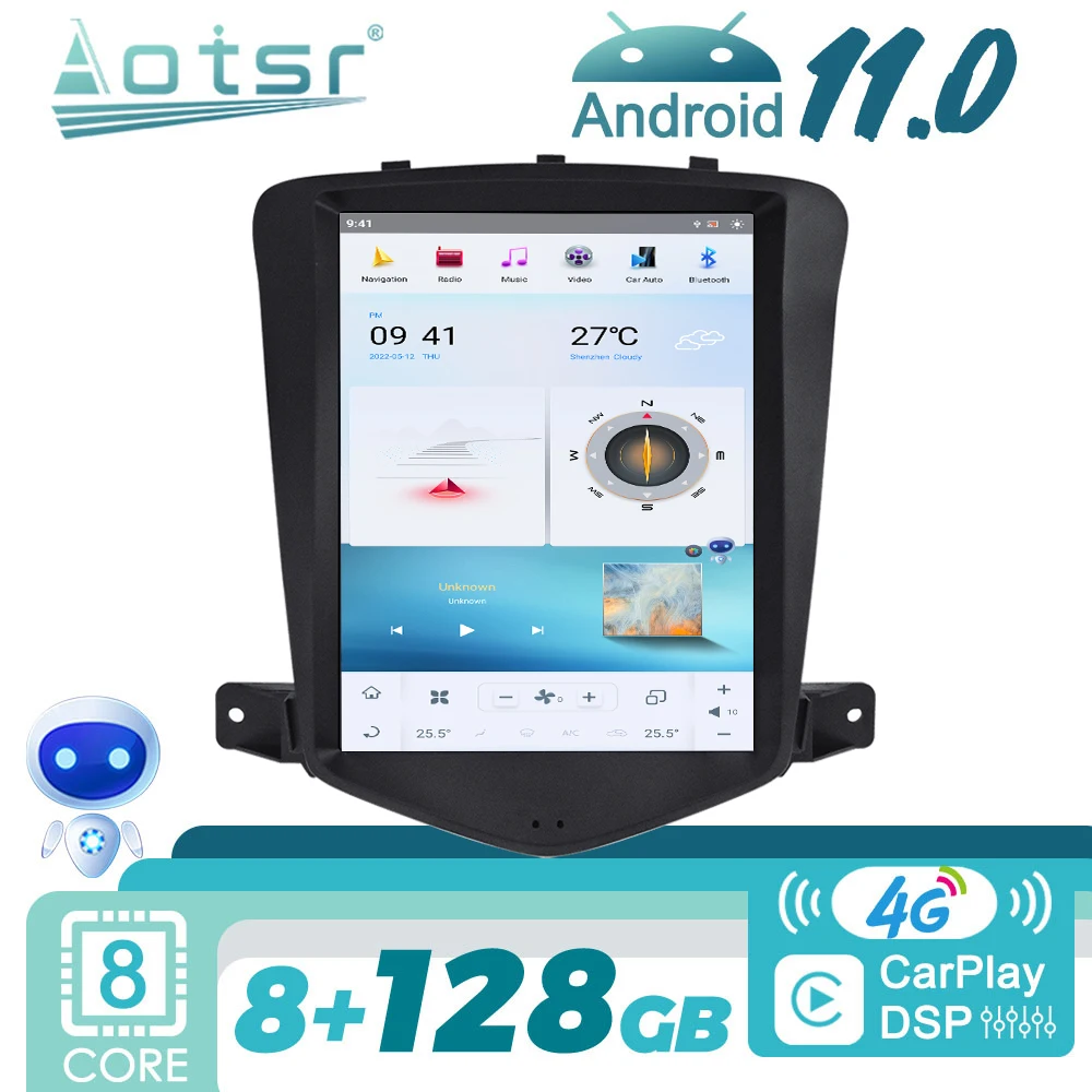 

Автомагнитола 2DIN на Android 11 для Chevrolet Cruze 2008-2012, мультимедийный плеер с GPS-навигацией