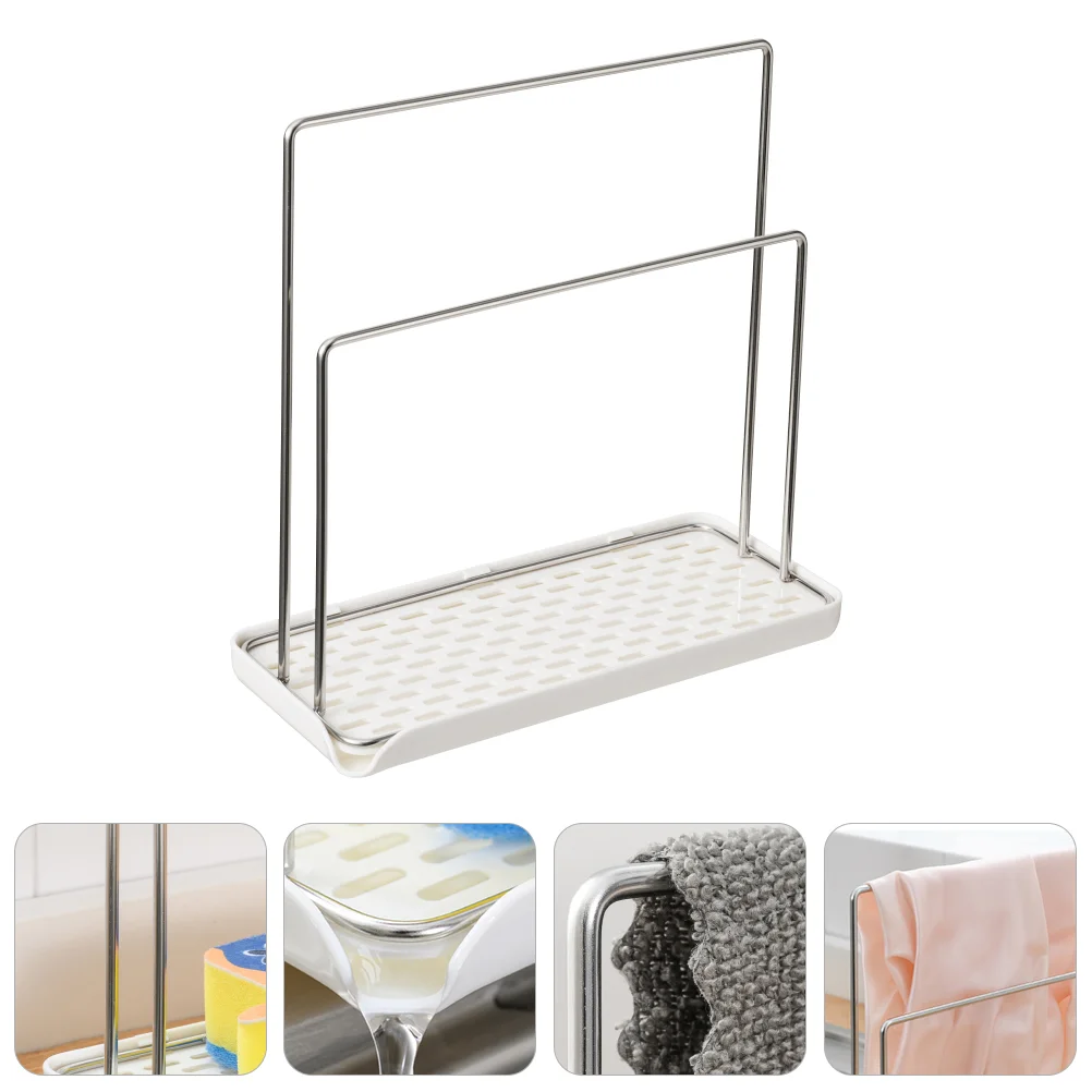 

Kitchen Sink Holder Rack Storage Sponge Dishcloth Shelf Organizer Dish Basket Rag Drying Hanging Desktop Punch Free Countertop
