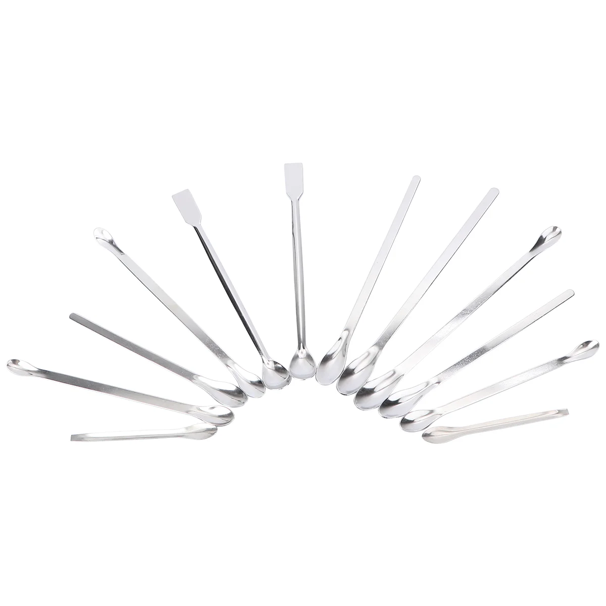 

12PCS Stainless Steel Thickening Medicine Spoon Micro Spatula Scoop