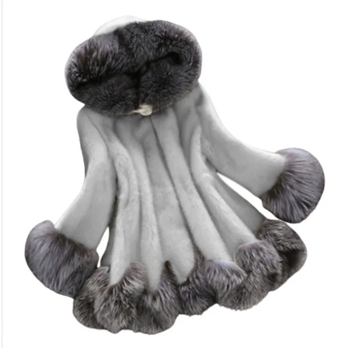 Autumn  Winter Women's Faux Fur Coat Luxury Lady Elegant Wedding Party Fur Medium Long Mink Fur Fox Fur Women's Coat