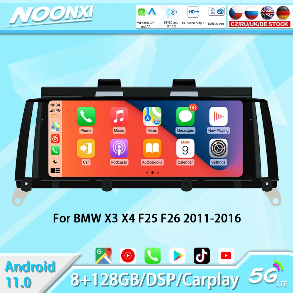 

128G Android 11 интеллектуальная система для BMW X3 F25 X4 F26 2011-2016 Автомагнитола мультимедийный плеер GPS-навигация Bluetooth Carplay