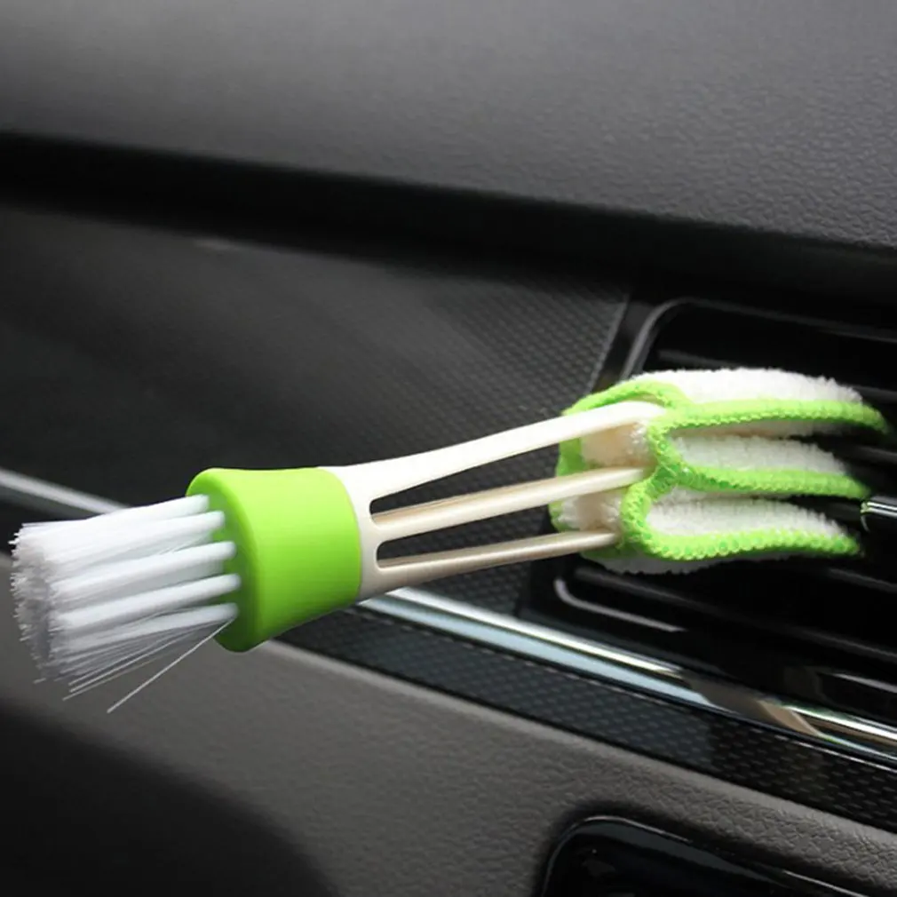 

1Pcs Multi-purpose Long 2 In 1 Double Slider Car Air Conditioning Outlet Clean Brush Window Blinds Keyboard Brush Cleaning Tool