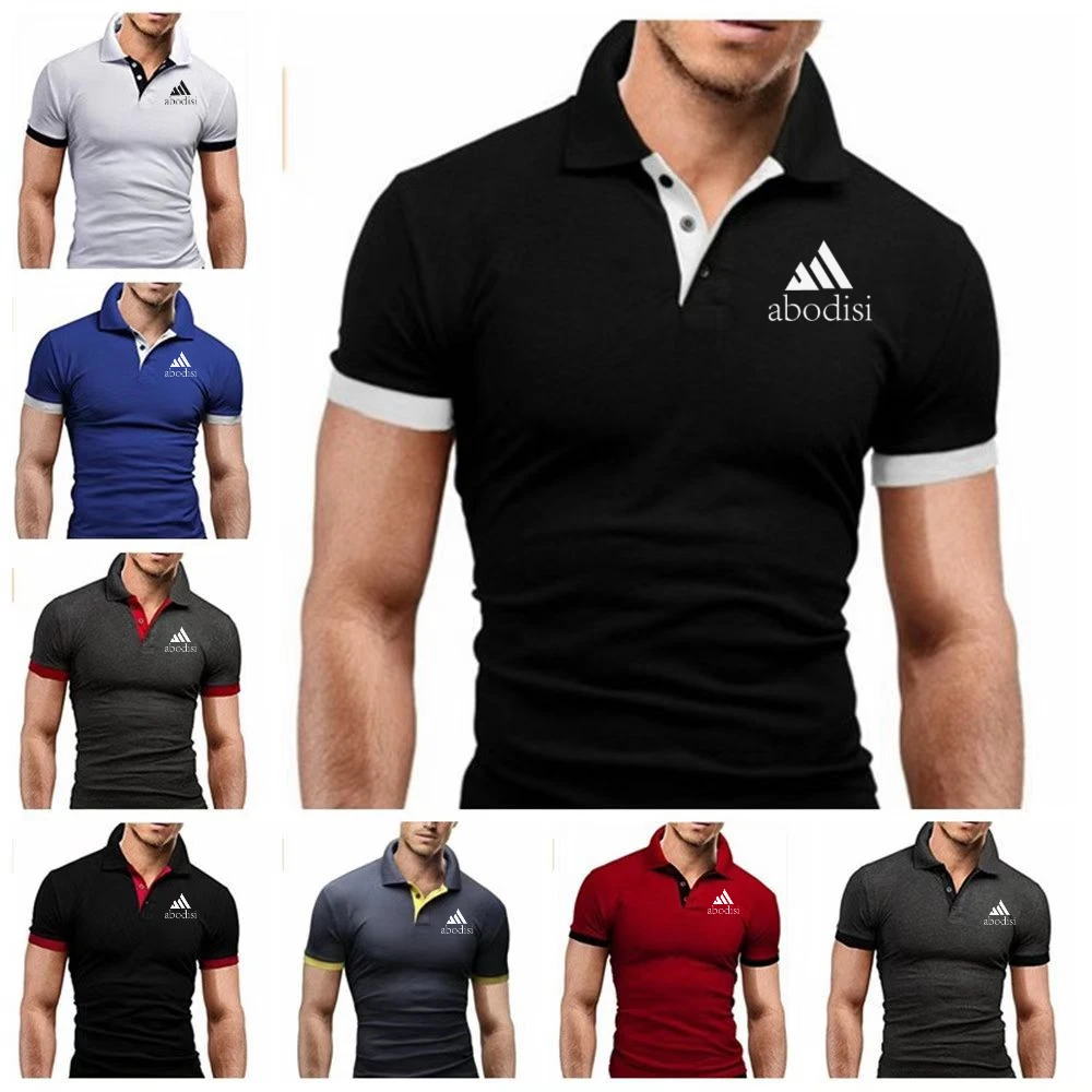 

Men's Short-sleeved Lapel T-shirt, Young Men's Fashion Casual Printing Fit Men's POLO Shirt