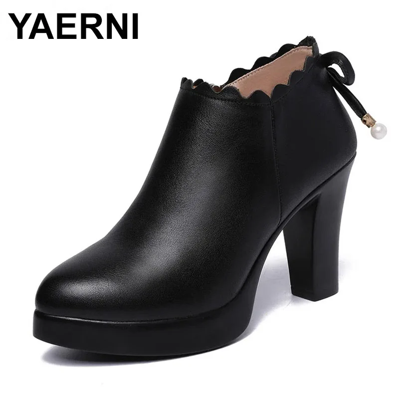 

Soft Leather Women's Thick Heel Shoes 2023 Spring Autumn Foreign Style High Heels Pointy Leather Fine Heel Shoes Work Occupation