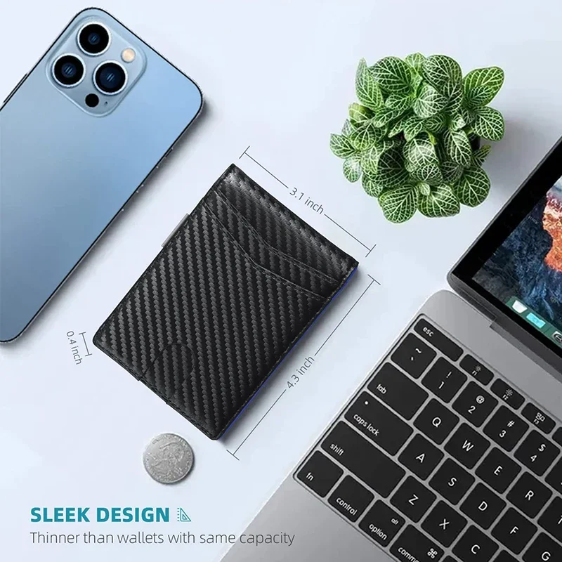 Мужской кошелек RFID из синтетической кожи микрофибры двухслойный зажим для денег