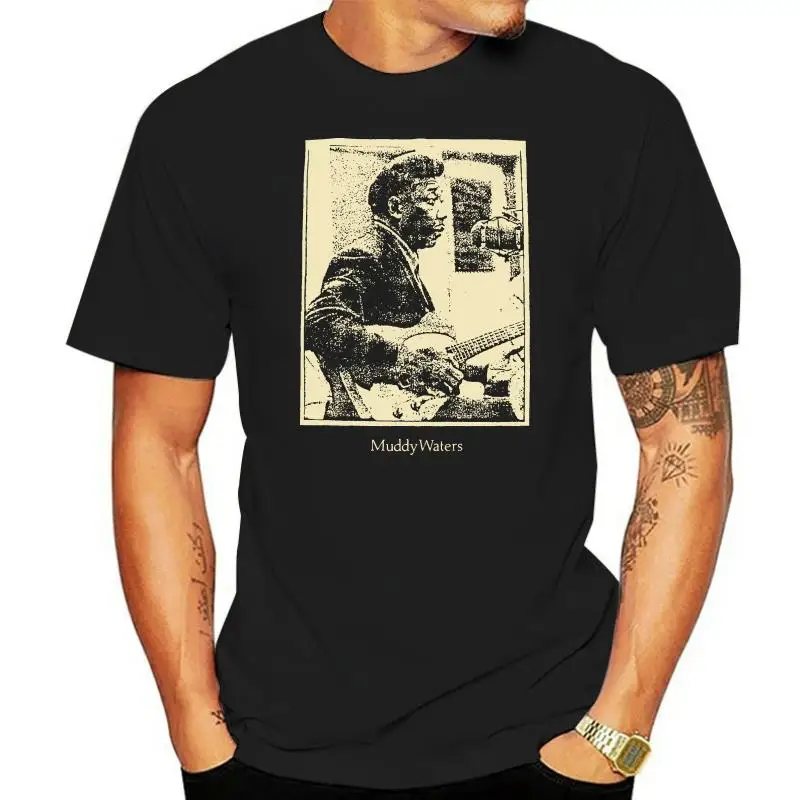 

Muddy Waters Studio Vintage Style T Shirt Blues Telecaster Guitar S-3Xlg Blk Men Clothes Tee Shirt