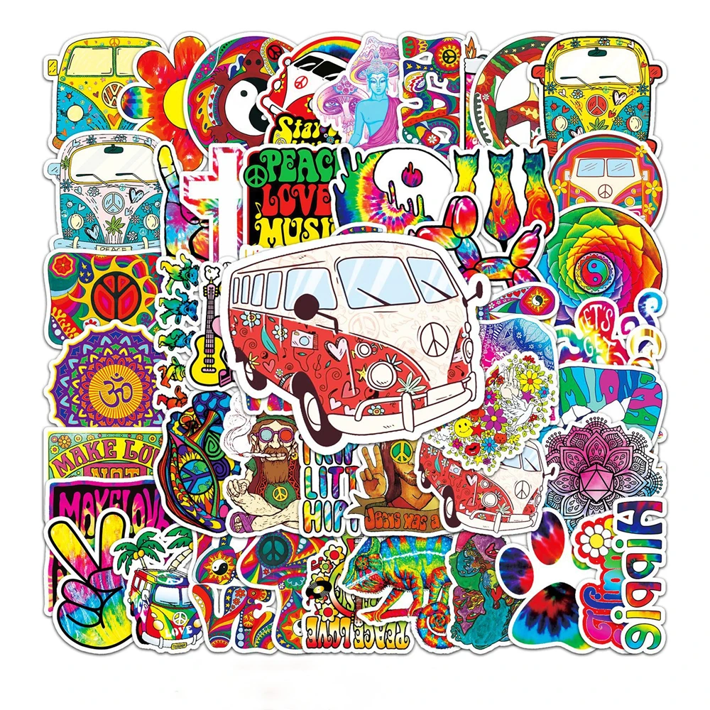 

10/30/50PCS Cartoon Cool Hippie Personality Graffiti Stickers Skateboard Luggage Refrigerator Notebook Wholesale