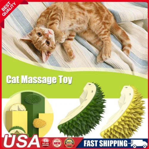 

Cat Groomer Brush Corner Dog Massage Self Groomer Durian Shape Comb Rubs Face With Tickling Product Dropshipping Pet Rubbing Toy