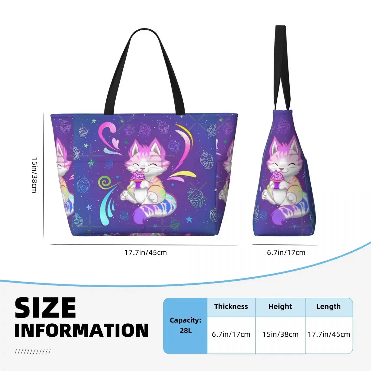 Tęczowa torba podróżna plażowa z babeczką w stylu retro dla dorosłych na ramię wielu stylach