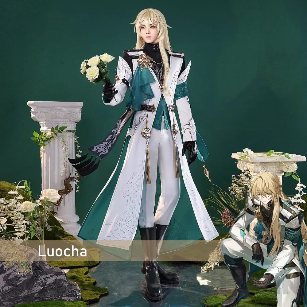 

Luocha Cosplay Honkai Star Rail Luocha Cosplay Costume Uniform Suit Wig Shoes Anime Game Luo Cha Costumes for Halloween Carnival