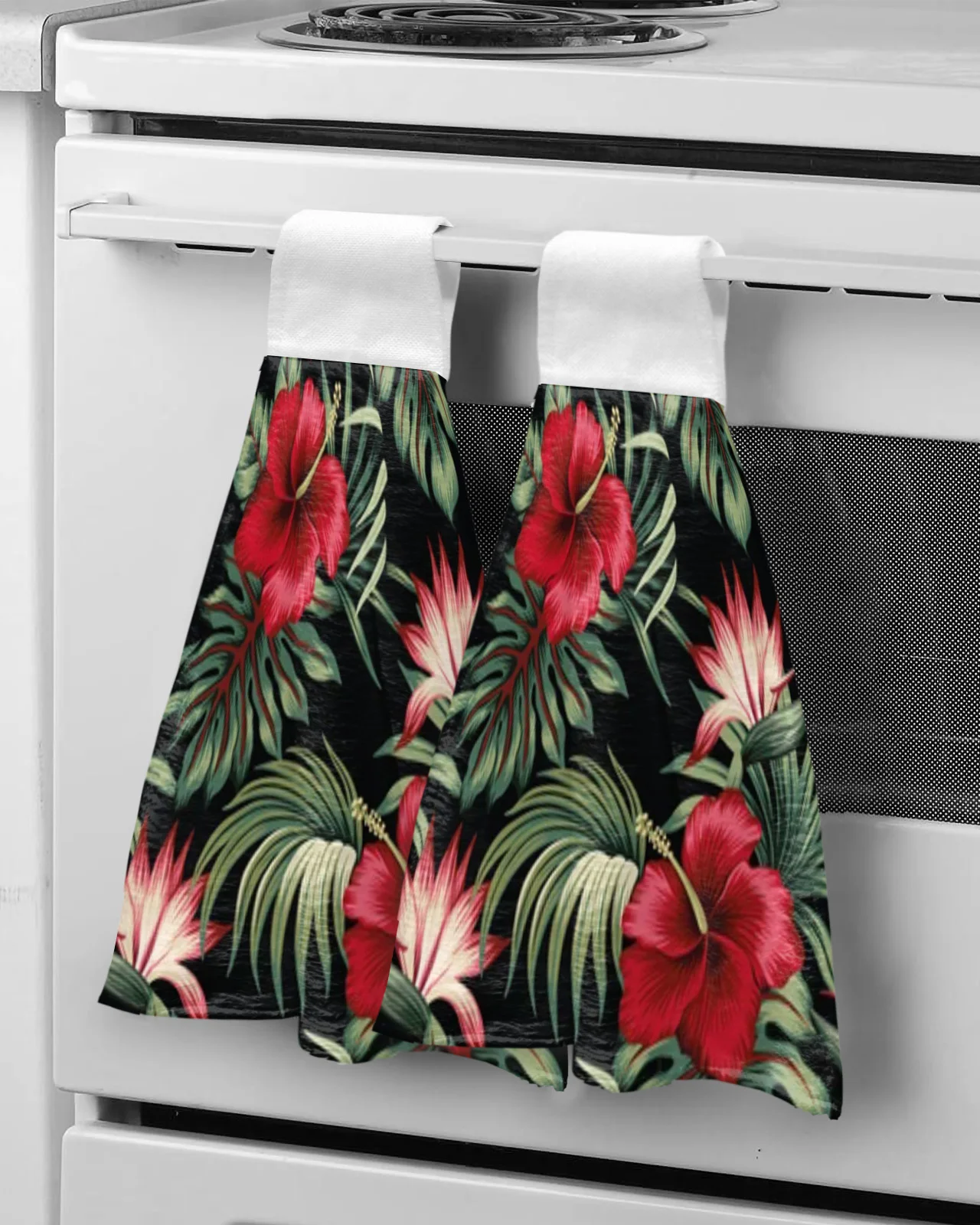 

Tropical Vintage Hibiscus Floral Hand Towel For Child Absorbent Microfiber Kitchen Towel Tableware Cleaning Towel Kitchen Tools