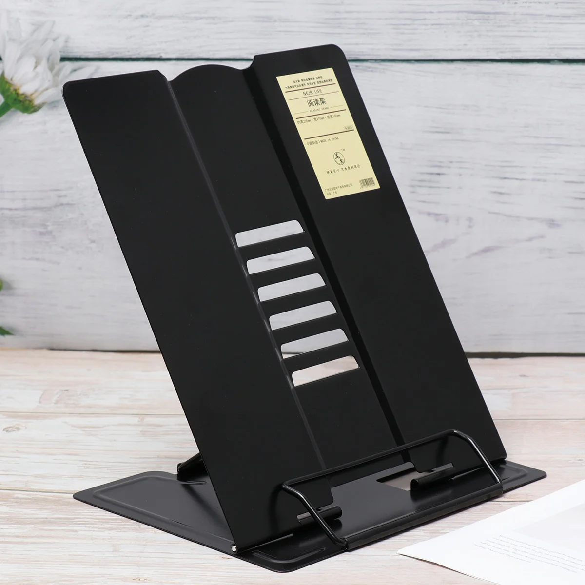 

Myopia Prevent Book Reading Stand Multifunctional Adjustable Reading Frame Tablet Bracket Metal Reading Holder - Size L (Black)