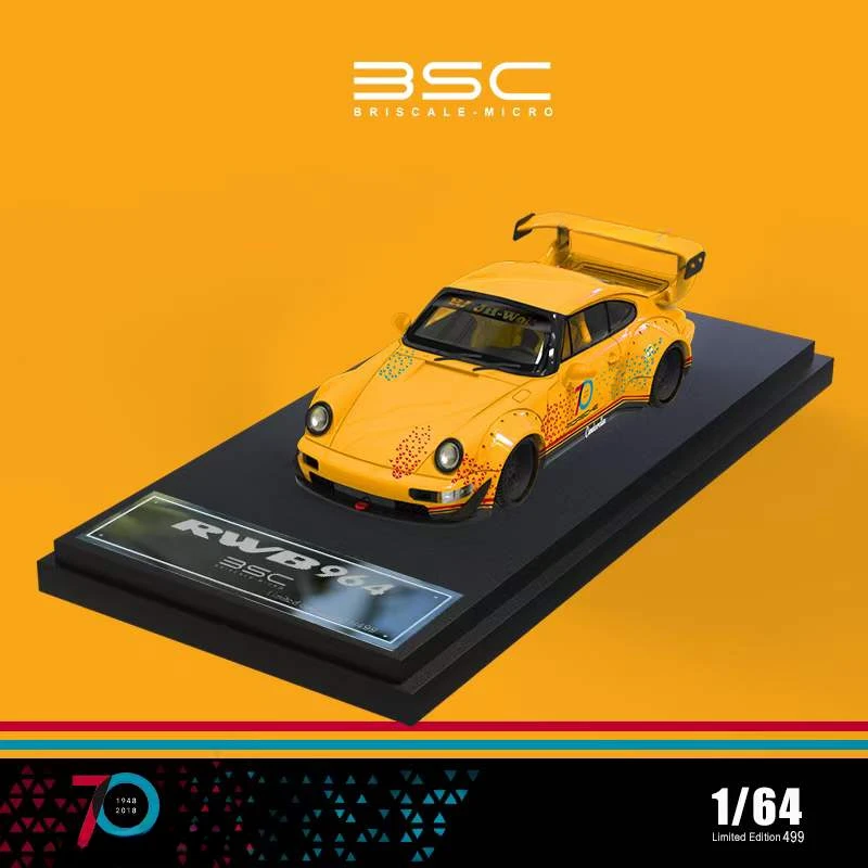 Отлитый под давлением модельный автомобиль BSC 1:64 RWB 70-е юбилейное издание