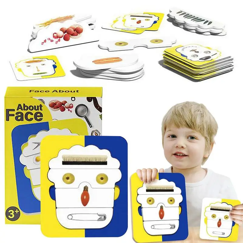 

Puzzle Early Education Wooden Exercise Baby Hands-on Brain Play Imagine Face Changing Game Early Education Material Sensorial To